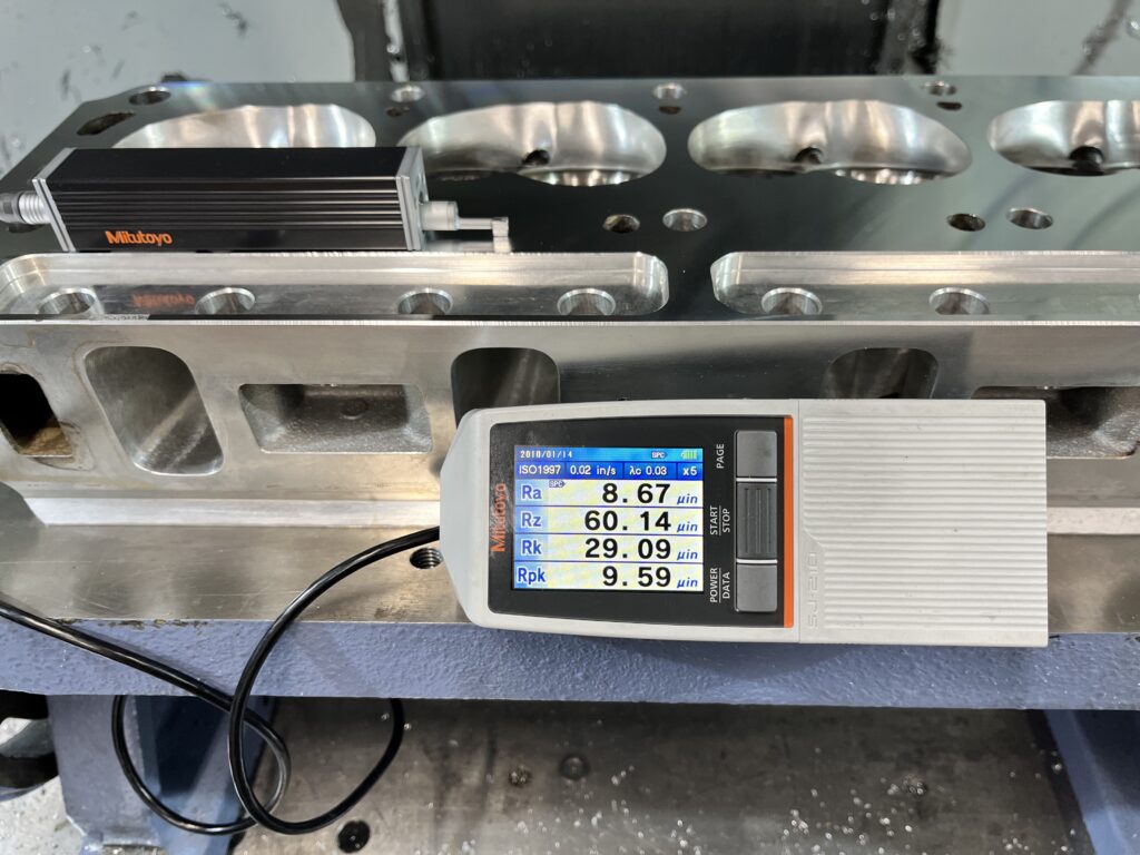 Surface testing to check the Roughness average (Ra) on the head face