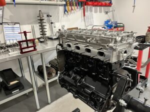 Mitsubishi Evolution 4G63 engine built up without the cams fitted.